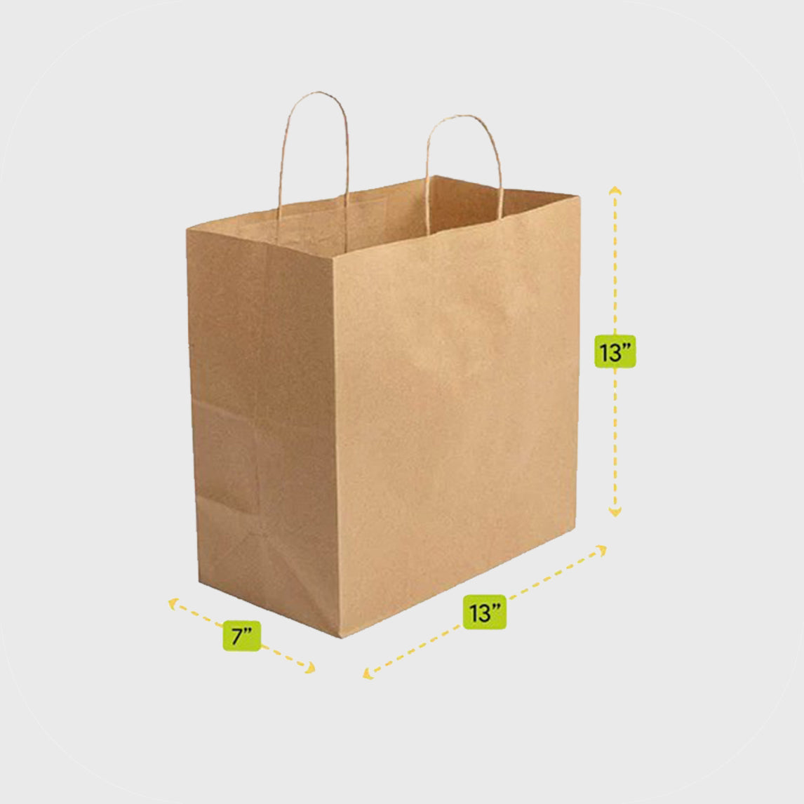 Kraft Paper Shopping Bag with Handles 13x7x13 - 250pcs