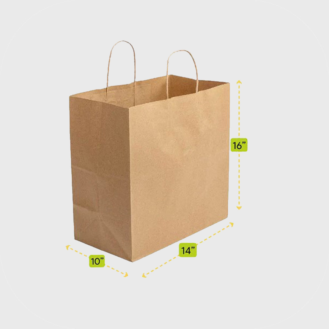 Kraft Catering Bag with Handles 14X10X16 - 200pcs