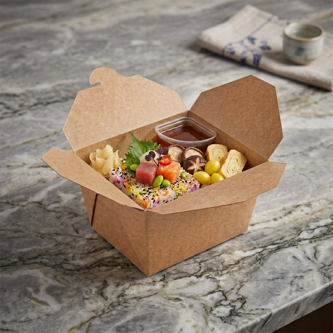 Kraft Paper Take-Out Boxes - #3- 200Pcs