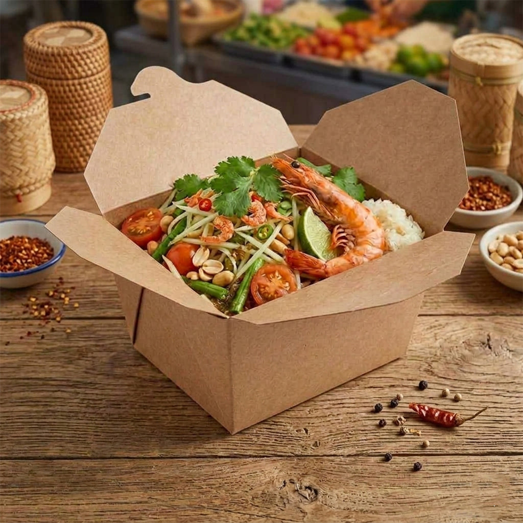 Kraft Paper Take-Out Boxes - #8 - 200Pcs