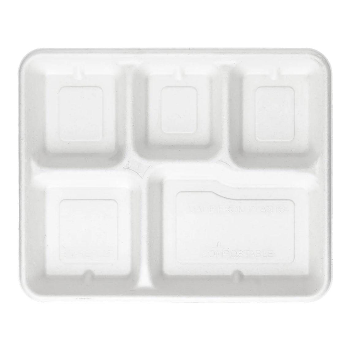 5-Compartment Meal Trays – Bulk 500pcs
