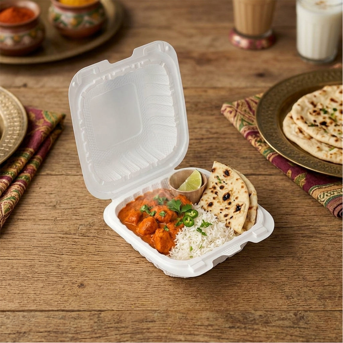 6x6 MFPP Hinged Clamshell Container - 250pcs