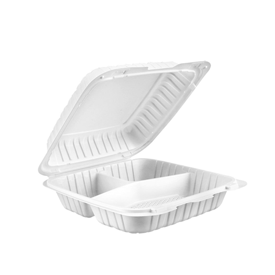 8X8 3CP MFPP Hinged Clamshell Container - 150pcs