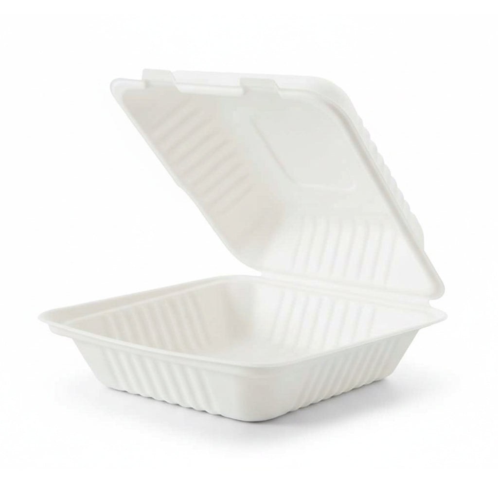 8X8 Bagasse Clamshell - 200pcs