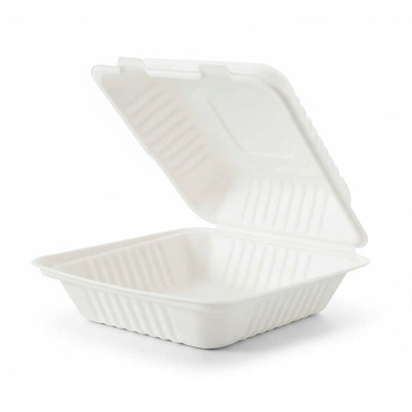 8X8 Bagasse Clamshell - 200pcs