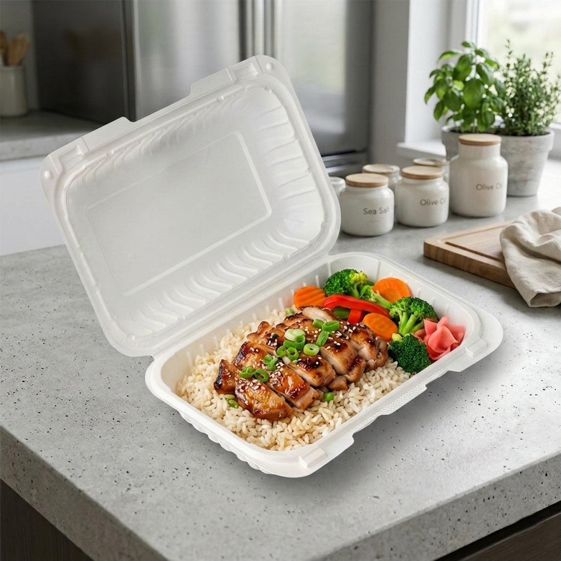 9x6 MFPP Hinged Clamshell Container - 150pcs