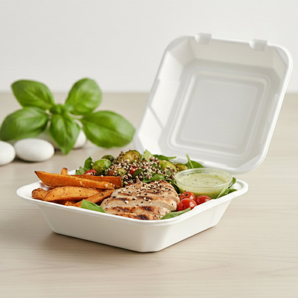 9x9 Bagasse Clamshell - 200pcs