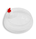 90mm PP Clear Round Sip Lid W/ Red Heart Shaped Plug