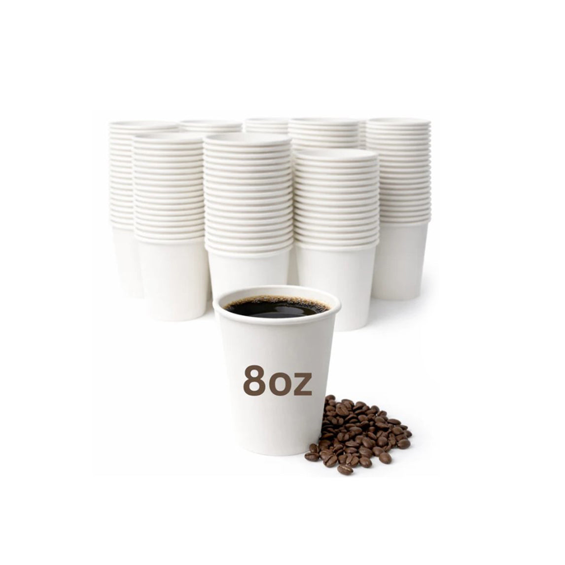 8oz. Single-Wall Coffee Paper Cup - 1000pcs