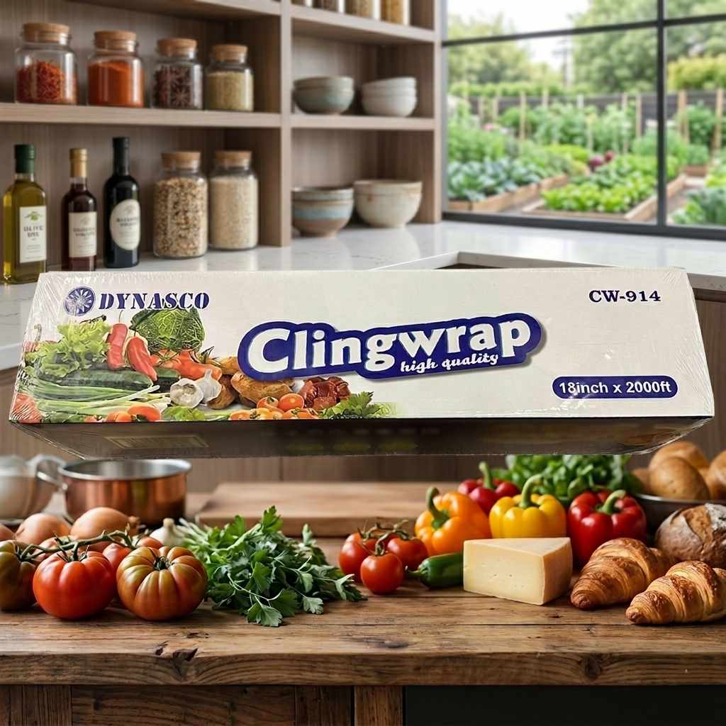 Food Wrap Film with Metal Cutter Box – 18" x 2000 ft