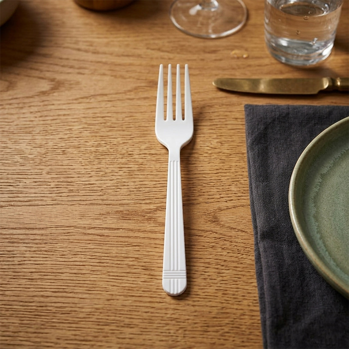 Heavy-Duty White Plastic Forks - 1000pcs