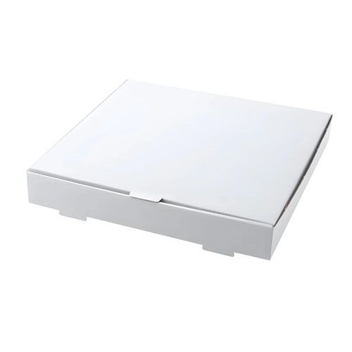 9" B- Flute White Pizza Box - 50 Pcs