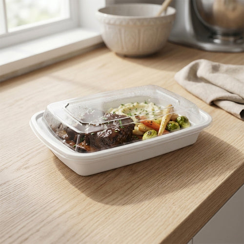 24oz Rectangular Plastic Food Containers - 150pcs