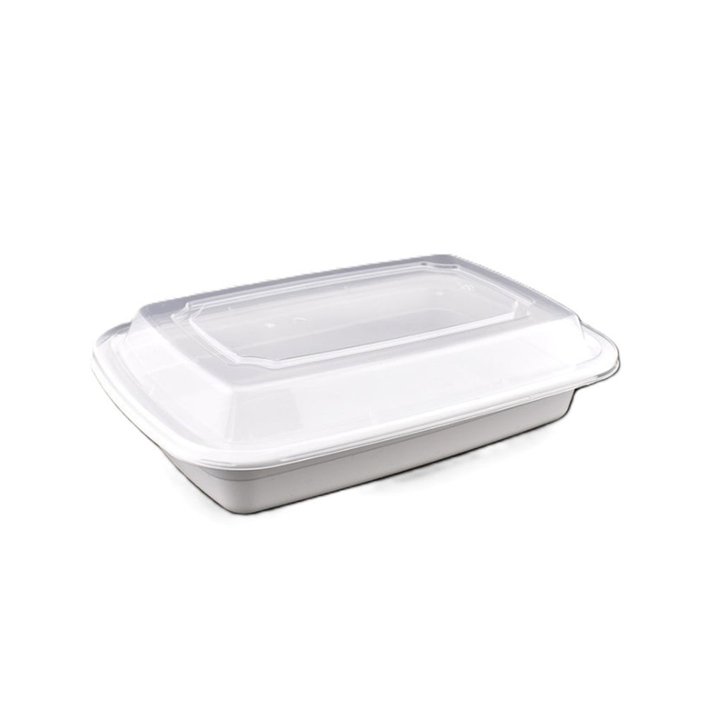 24oz Rectangular Plastic Food Containers - 150pcs