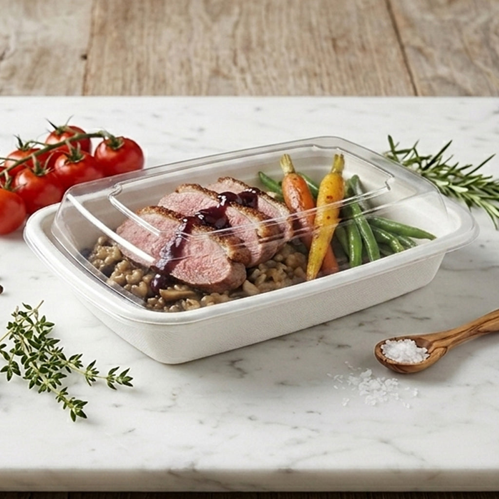 32oz Plastic Rectangular Containers - 150pcs